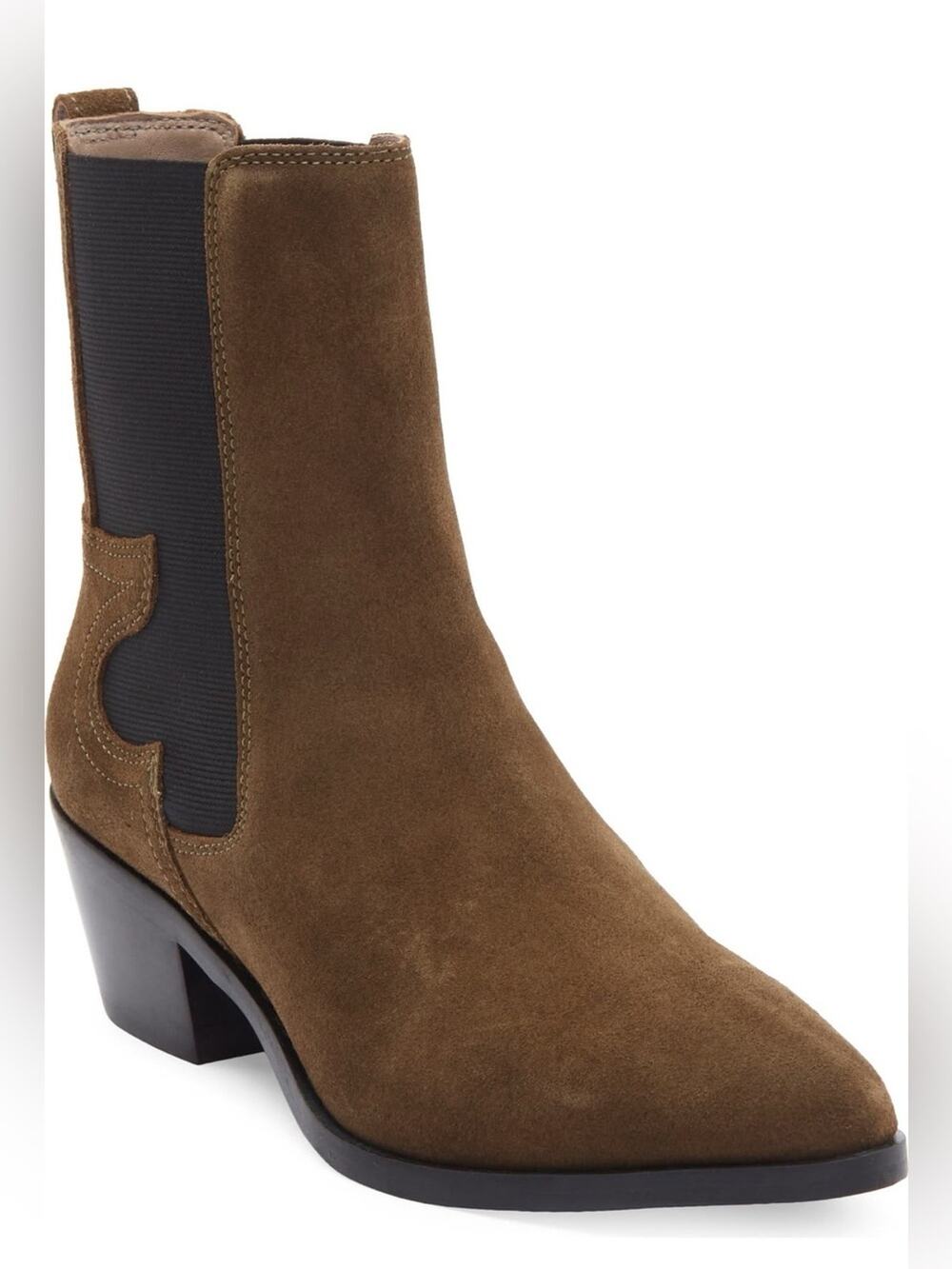 AllSaints Kara Chelsea Boot in Khaki Suede, Size 40 EU - BRAND NEW